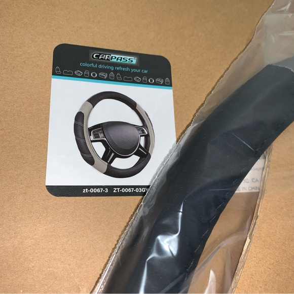 CAR PASS Line Rider Microfiber Leather Sporty Steering Wheel Cover Universal Fit - Picture 3 of 6